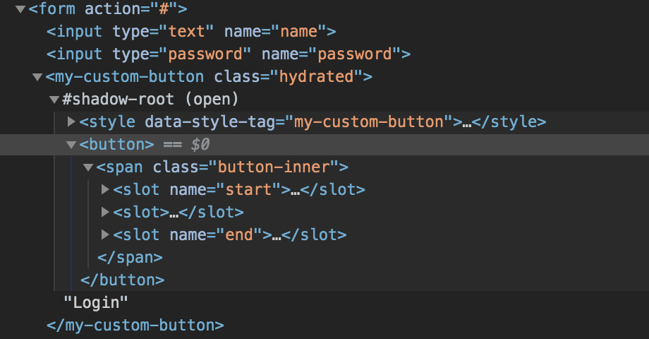 shadow-root tag internals